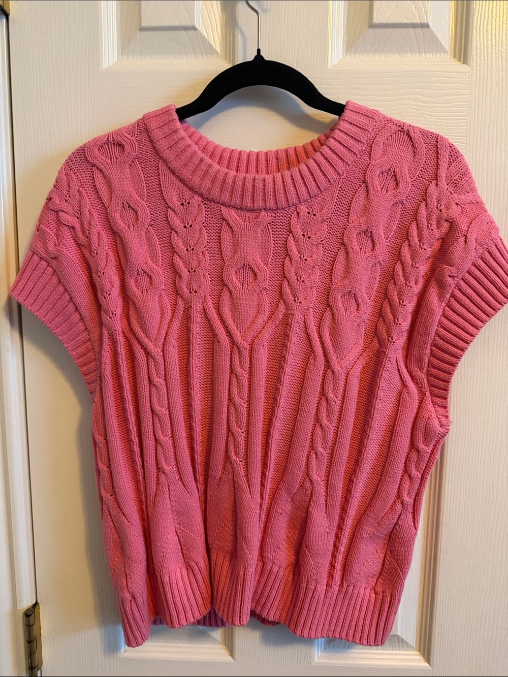 a new day Pink Cable-Knit Sleeveless Crewneck Sweater Vest